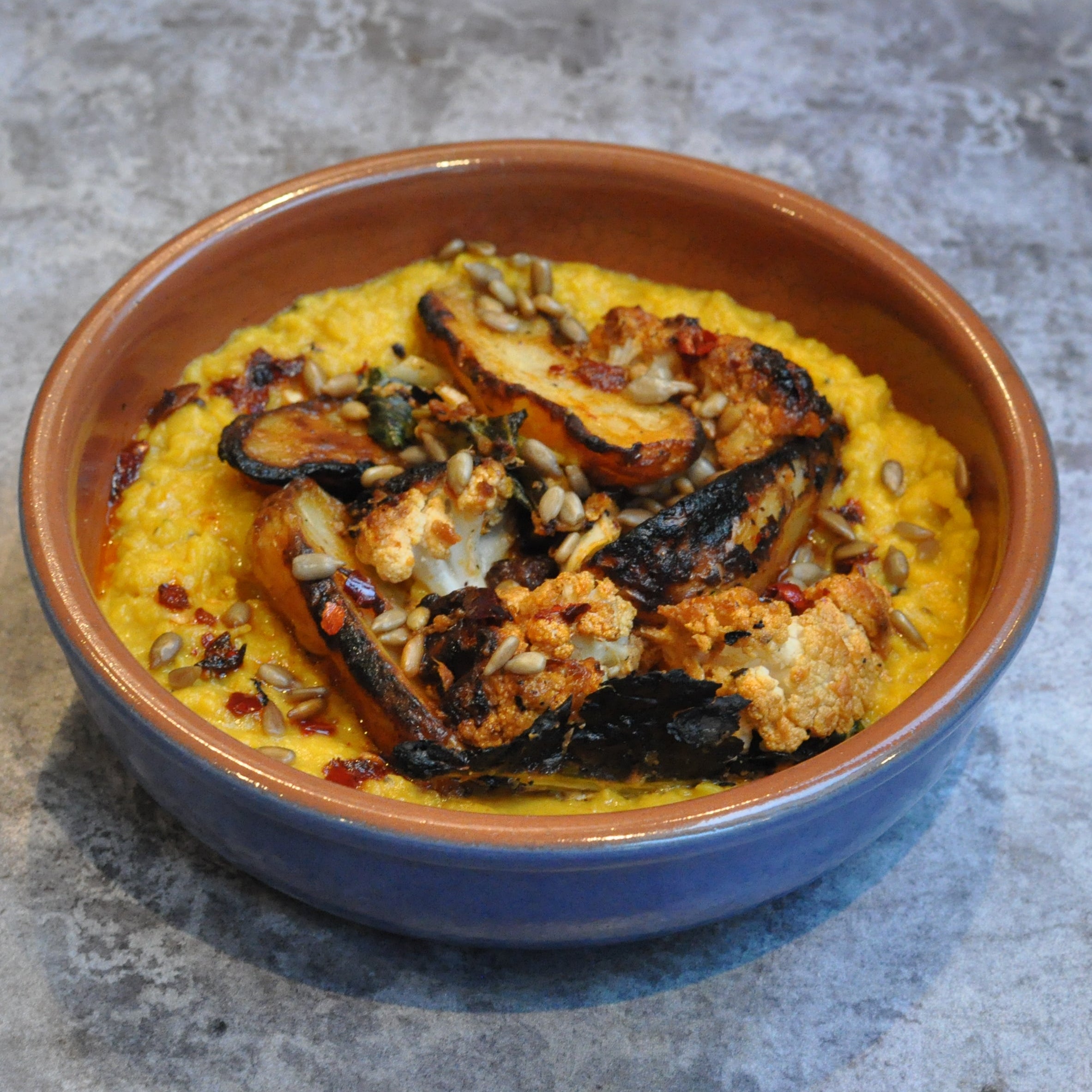 Coconut Dhal, Roasted Spiced Cauliflower & Chilli Oil + Jasmine Rice