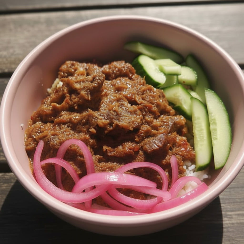 Slow Cooked Malaysian Beef Rendang + Jasmine Rice