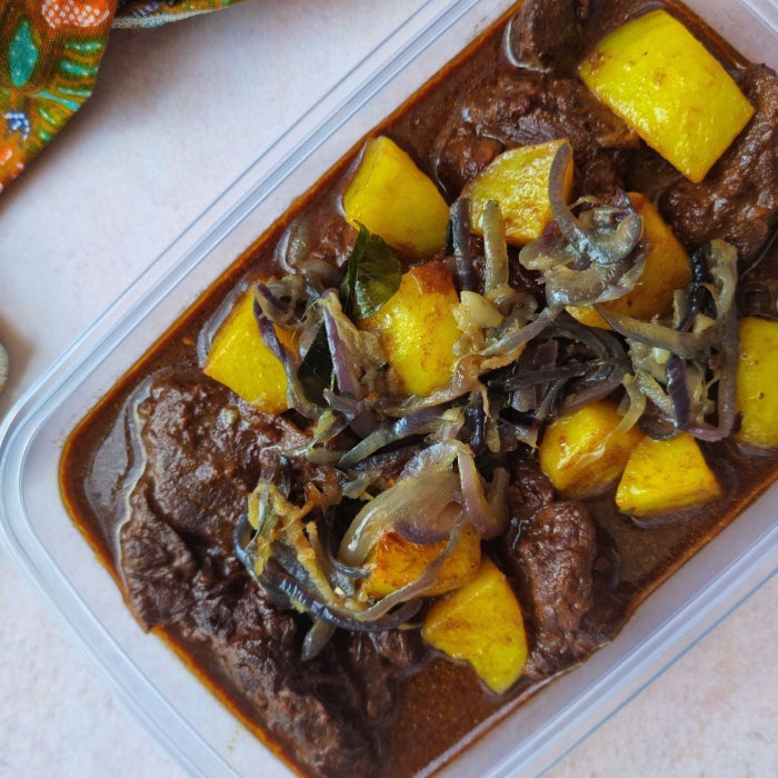 Black Beef Curry ‘Daging Masak Hitam’, Golden Potatoes + Jasmine Rice